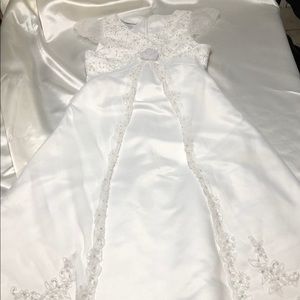 Bonnie Jean Beautiful Pearls & White Formal Gown